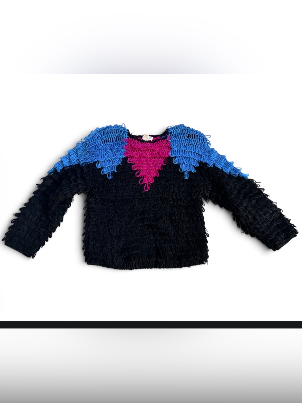 Vintage 80s loop yarn shaggy sweater L